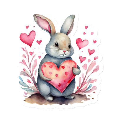 Valentine Rabbit Magnet