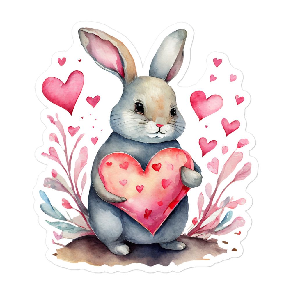 Valentine Rabbit Sticker