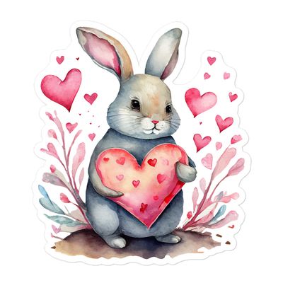 Valentine Rabbit Sticker