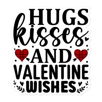 Valentine&#39;s Hugs Kisses And Valentine Wishes Sticker