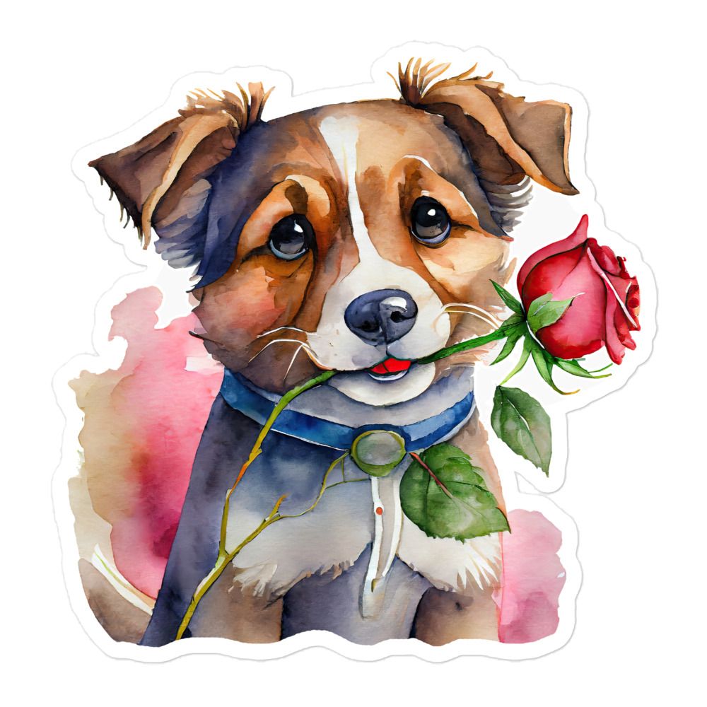 Cute Valentine Puppy Sticker