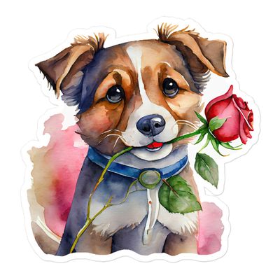 Cute Valentine Puppy Sticker