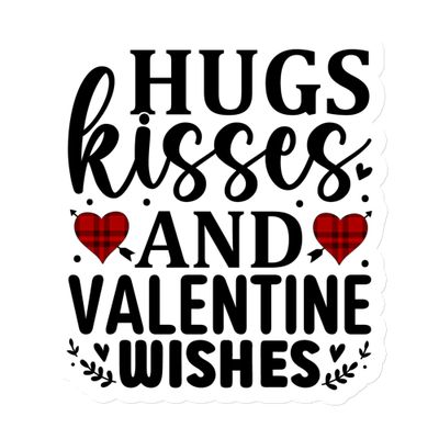 Valentine&#39;s Hugs Kisses And Valentine Wishes Magnet