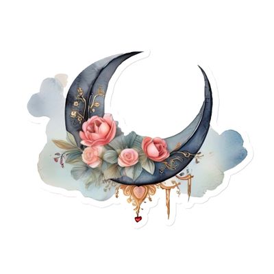 Valentine Moon and Roses Magnet