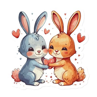 Valentine Love Rabbits Magnet