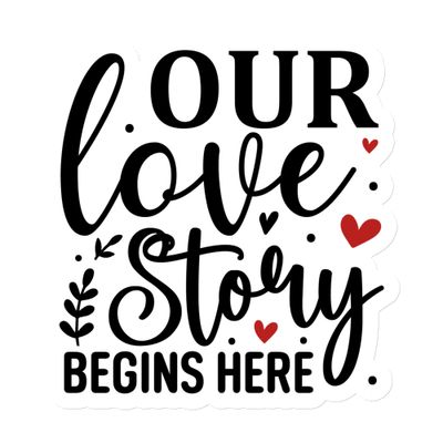 St. Valentines Our Love Story Begins Here Magnet