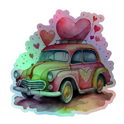Valentine Love Car Holographic Sticker