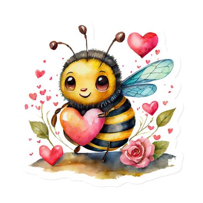 St. Valentines Love Bubble Bee Magnet