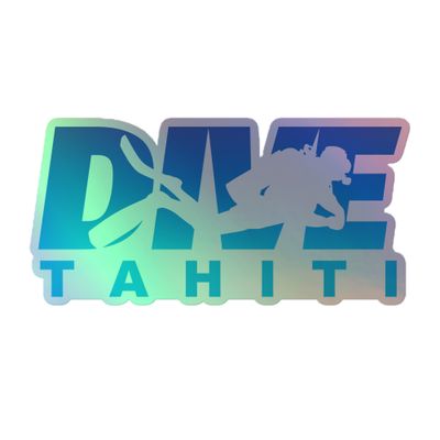 Dive Tahiti with Scuba Diver Holographic Sticker