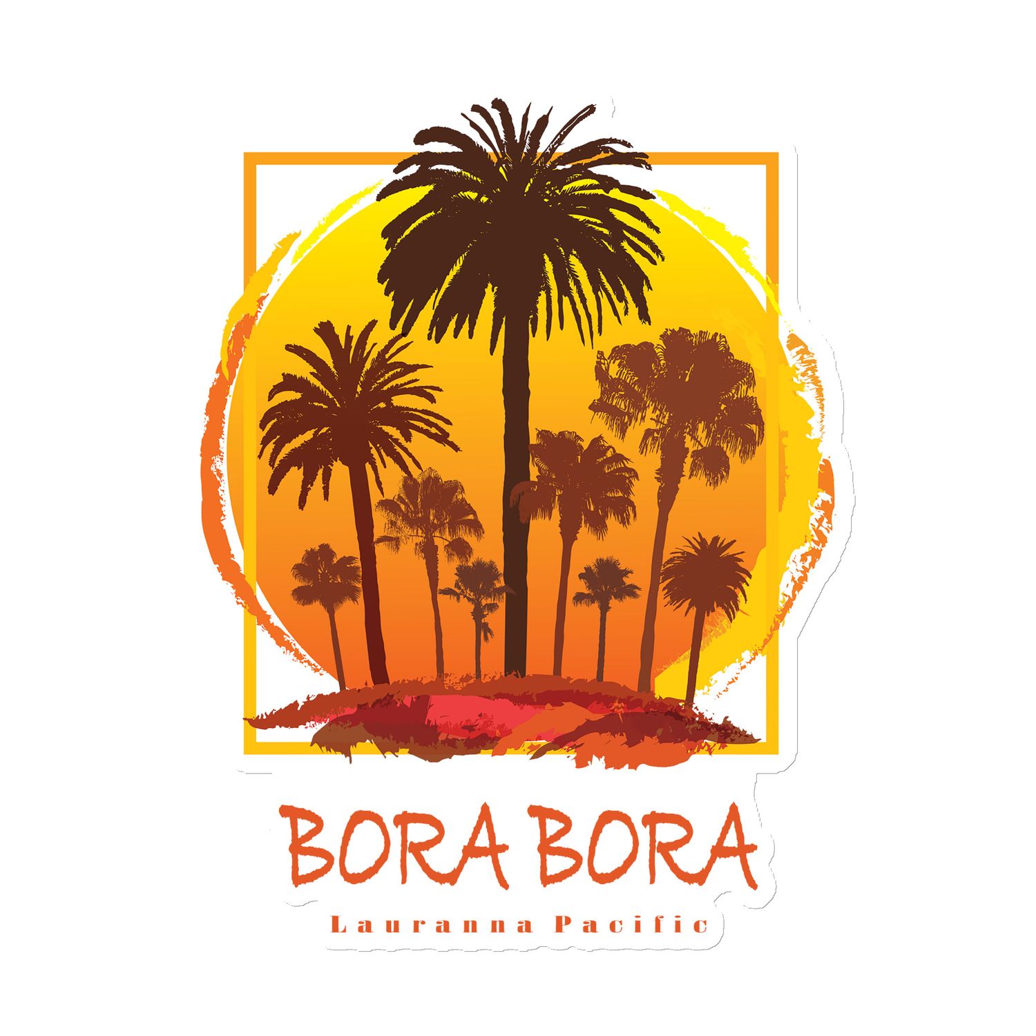 Bora Bora Sunset Palms Magnet