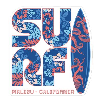 Surf Malibu California Sticker
