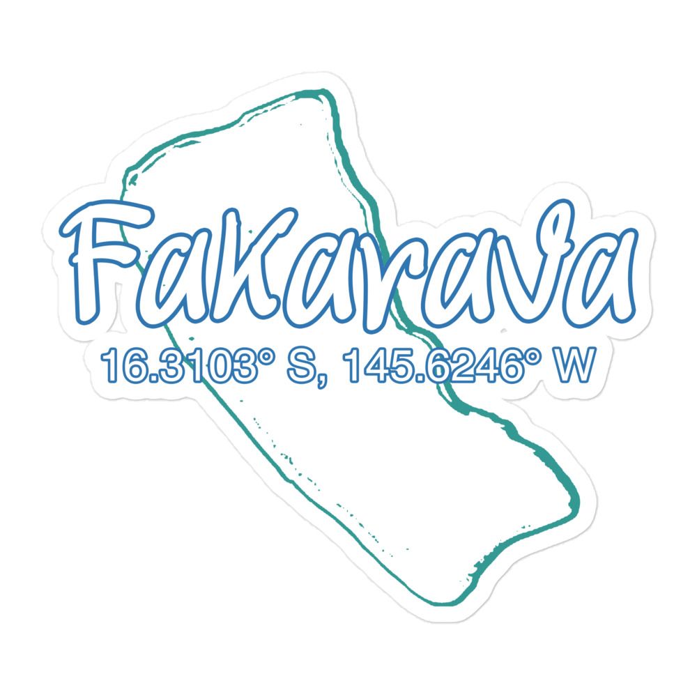 Fakarava Atoll Coordinates Sticker