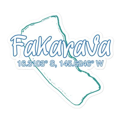 Fakarava Atoll Coordinates Sticker