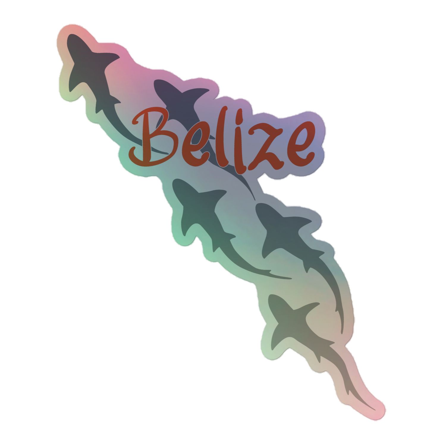 Belize Shark Scuba Diving Holographic Sticker