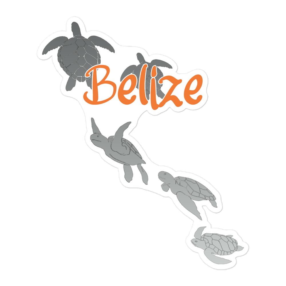 Belize Sea Turtle Sticker, Scuba Diving with Turtles