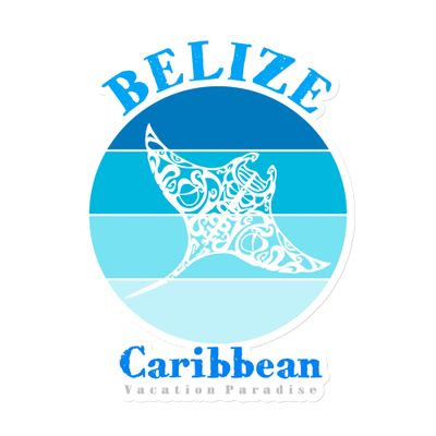 Belize Manta Ray Blue Design Magnet
