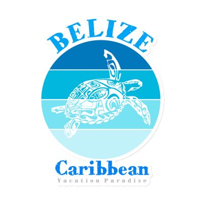 Belize Sea Turtle Blue Design Magnet