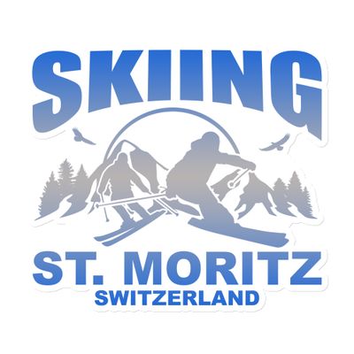 Skiing St. Moritz Switzerland Magnet