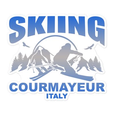 Skiing Courmayeur Italy Sticker