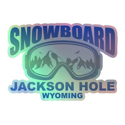 Snowboard Mask Jackson Hole Wyoming Holographic Sticker