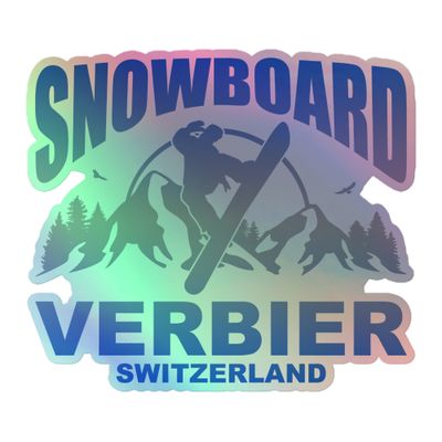 Snowboard Rider Verbier Switzerland Holographic Sticker