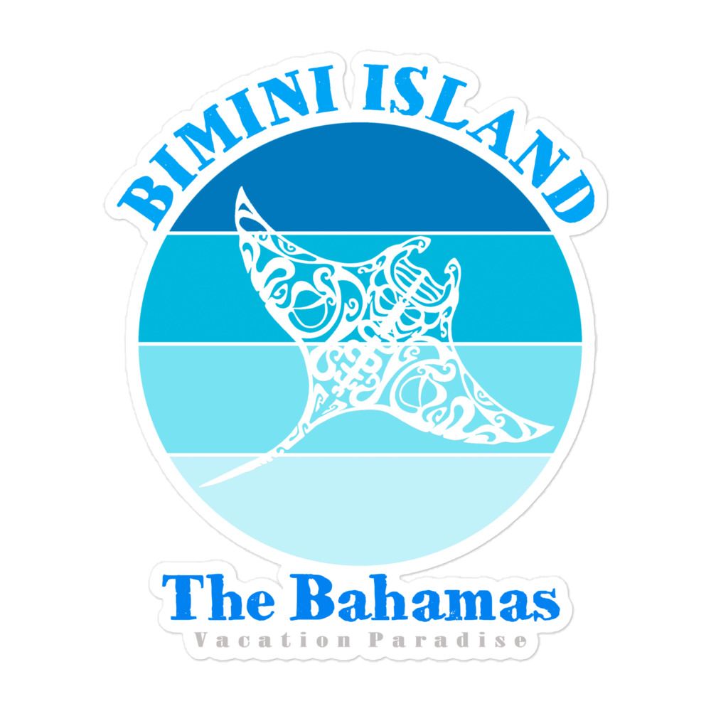 Manta Ray Bimini Island Blue Design Sticker