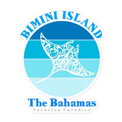 Manta Ray Bimini Island Blue Design Sticker