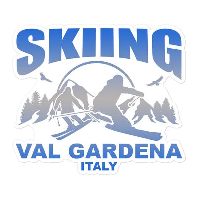 Skiing Val Gardena Italy Sticker