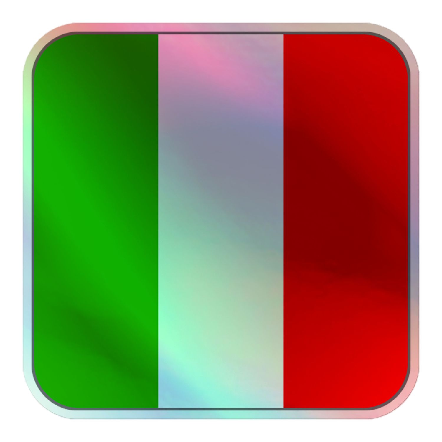 Italy Flag Holographic Sticker