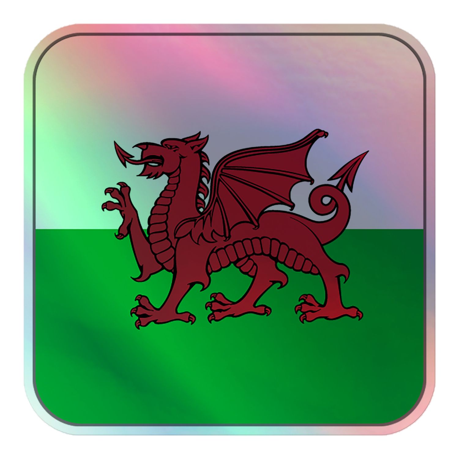 Wales Flag Holographic Sticker