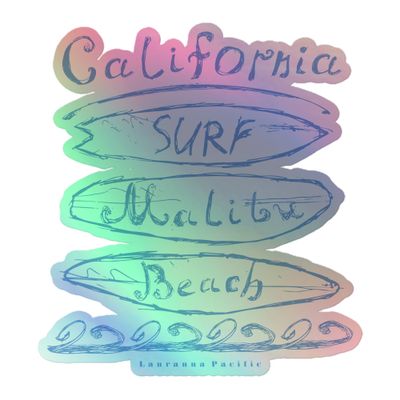 California Surf Malibu Holographic Sticker