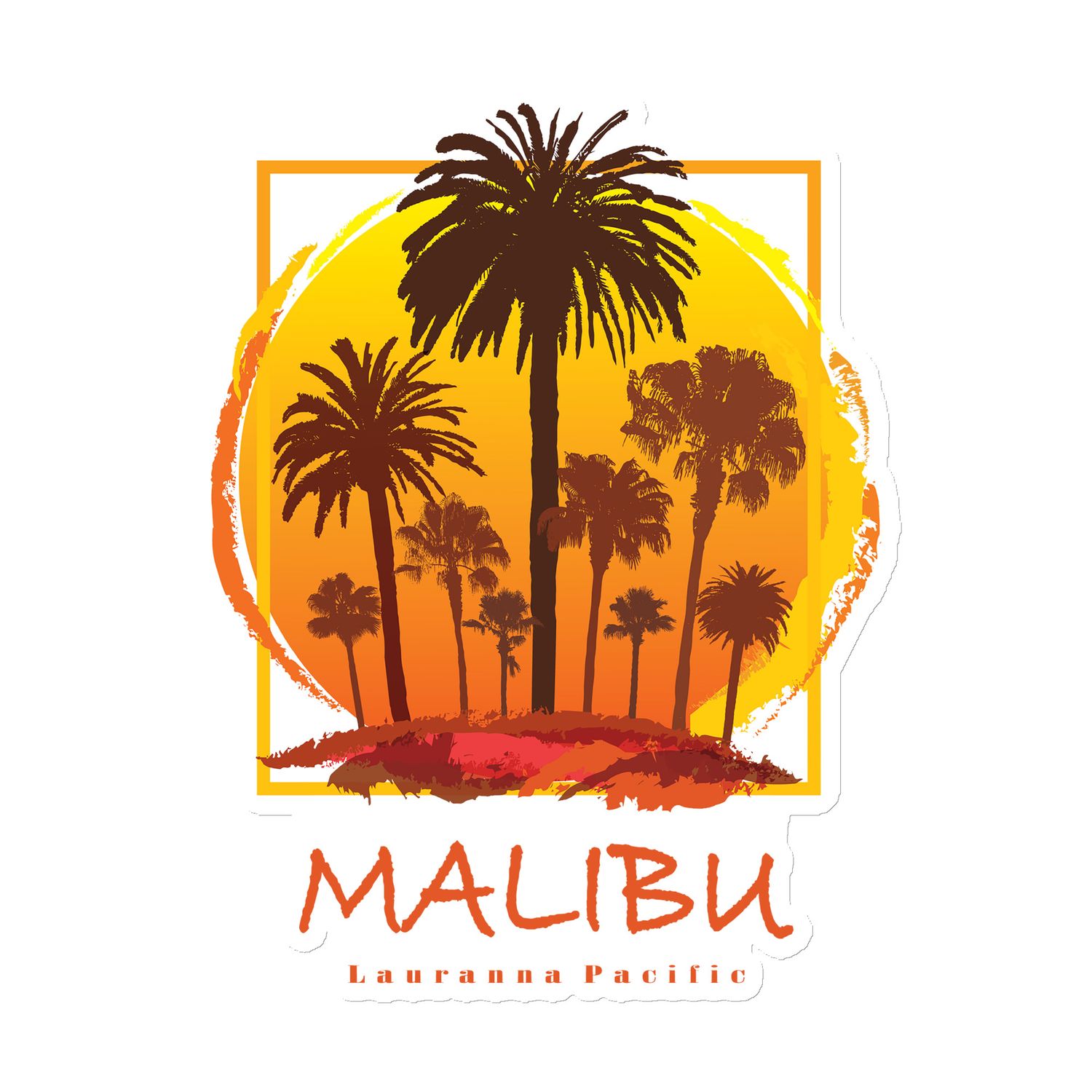 Malibu Sunset Palms Magnet
