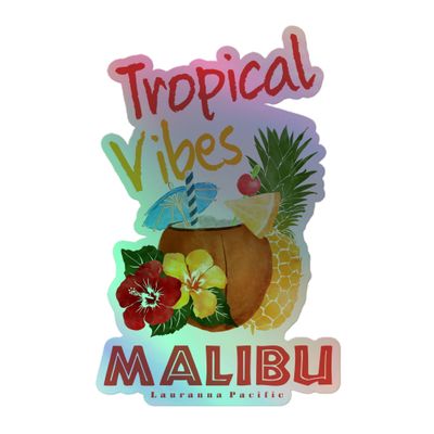 Malibu Tropical Vibes Holographic Sticker