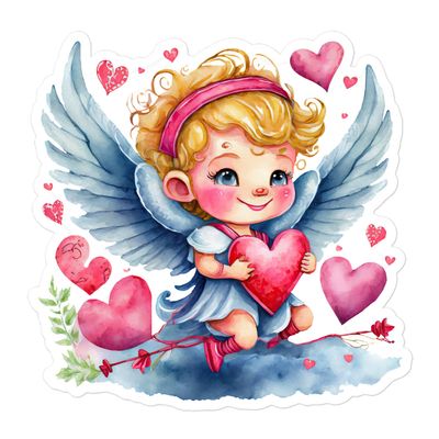 Valentine Angel Sticker