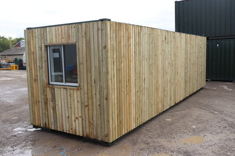 28&#39;x8&#39; Bespoke Container Garden Shed / Summer House Timber Clad Insulated container Available to Order
