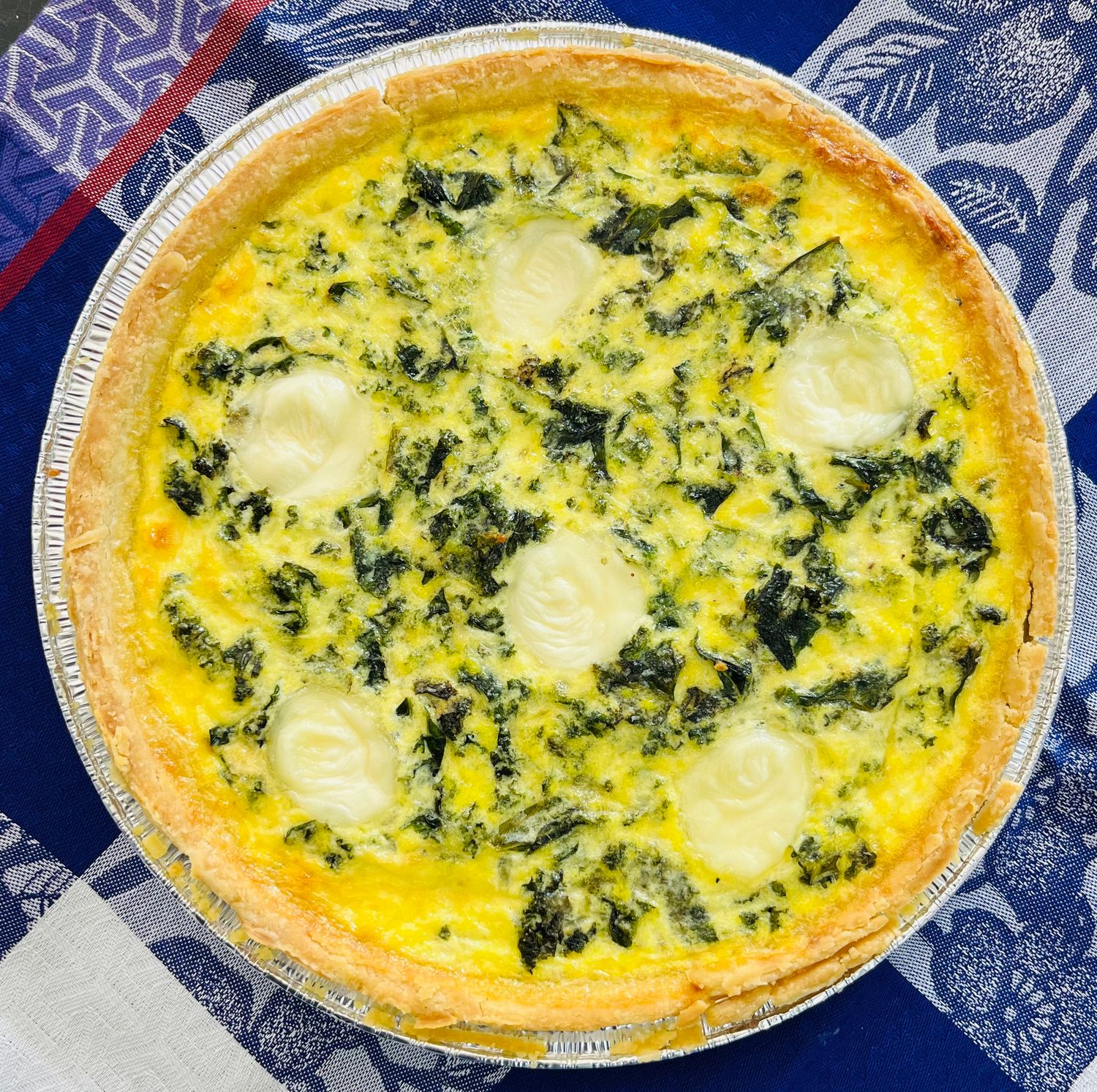 Quiche au chou frisé (kale), bocconcini et Parmesan, Size: Individuel