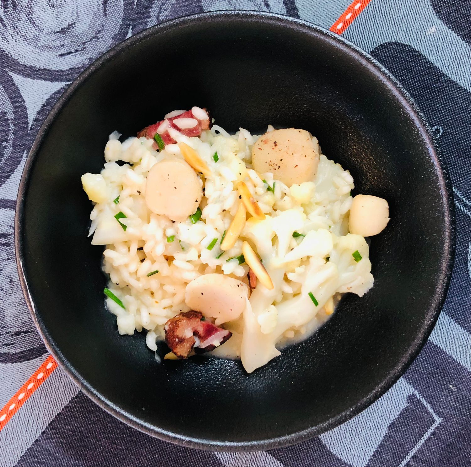 Risotto de pétoncles, chou-fleur et canard fumé, Size: 650gr