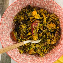 Quinoa aux choux-fleurs, carottes et oignons grillés, Size: 300gr
