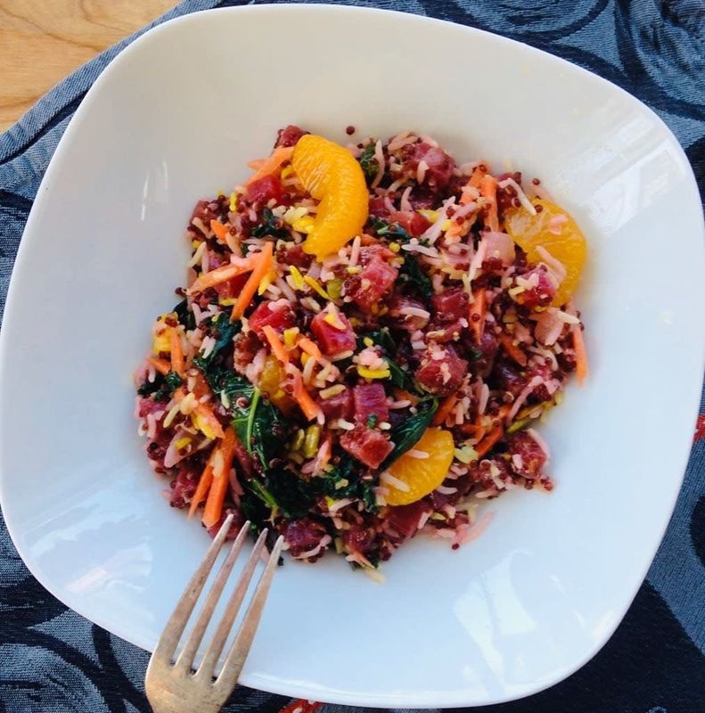 Salade de betterave, kale, quinoa et orange