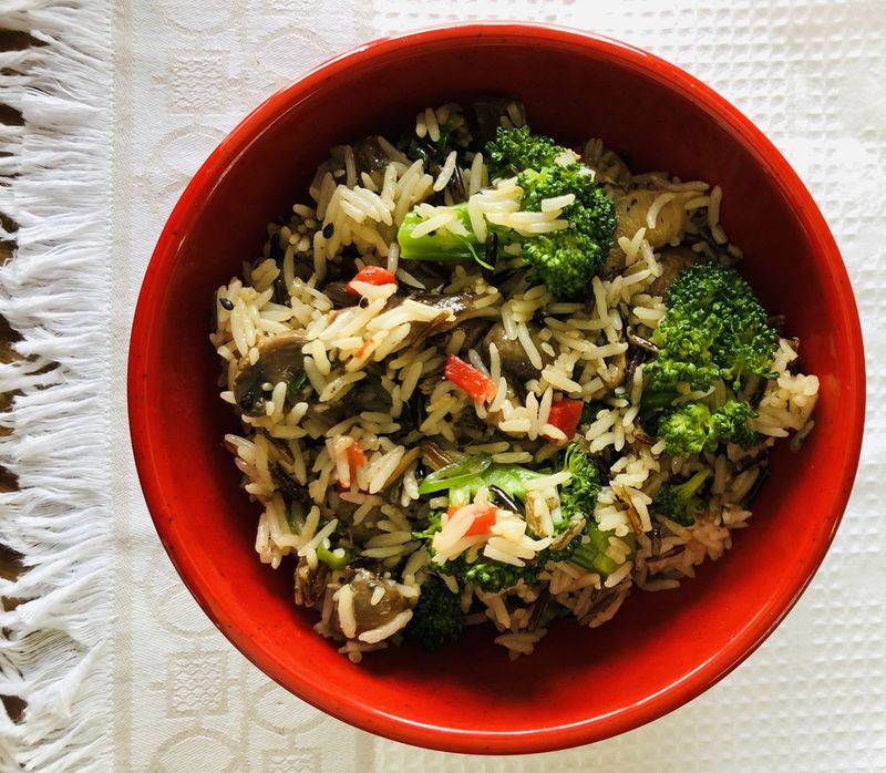 Riz  japonais de Shiitake et brocoli
