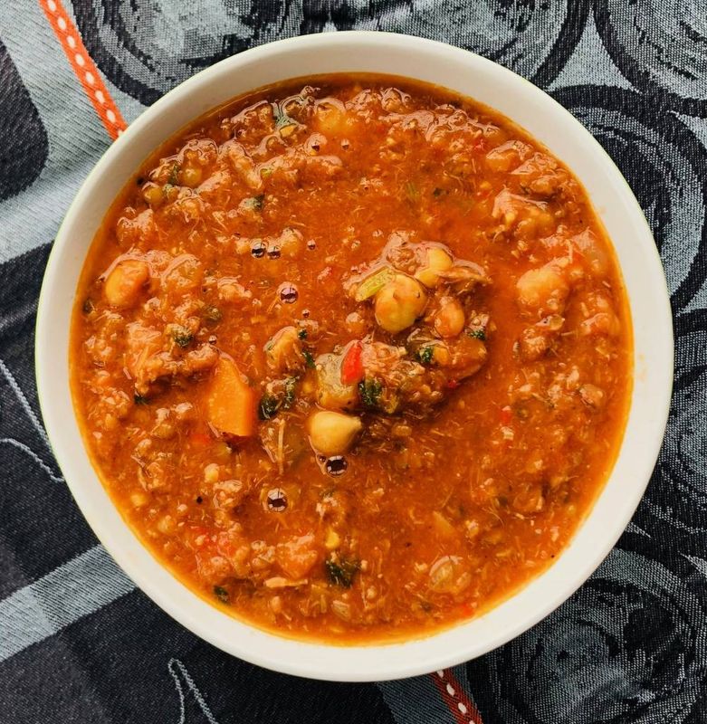 Soupe Harira (agneau braisé)