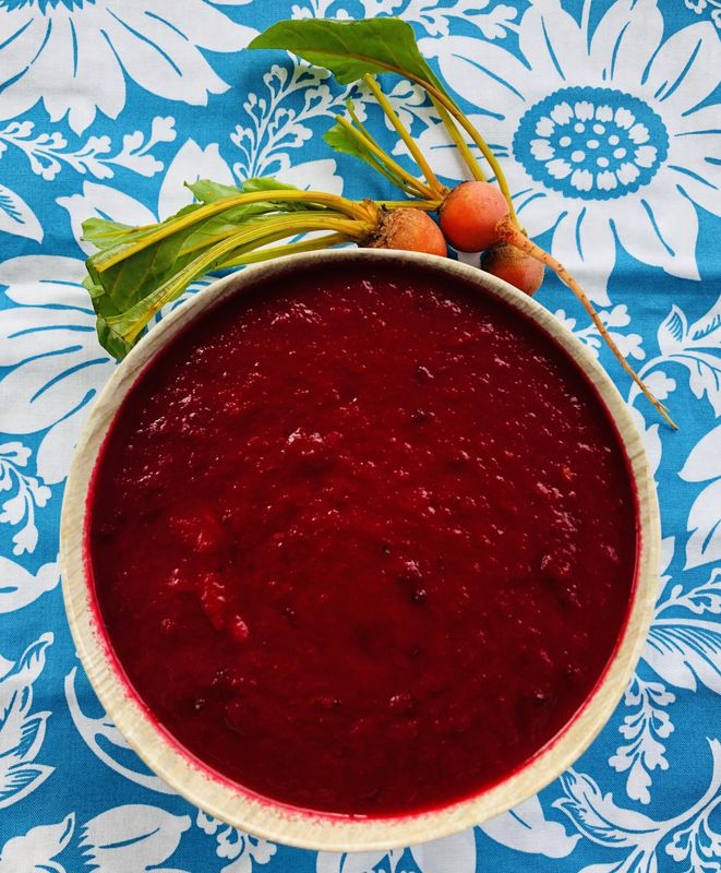 Potage aux betteraves et orange