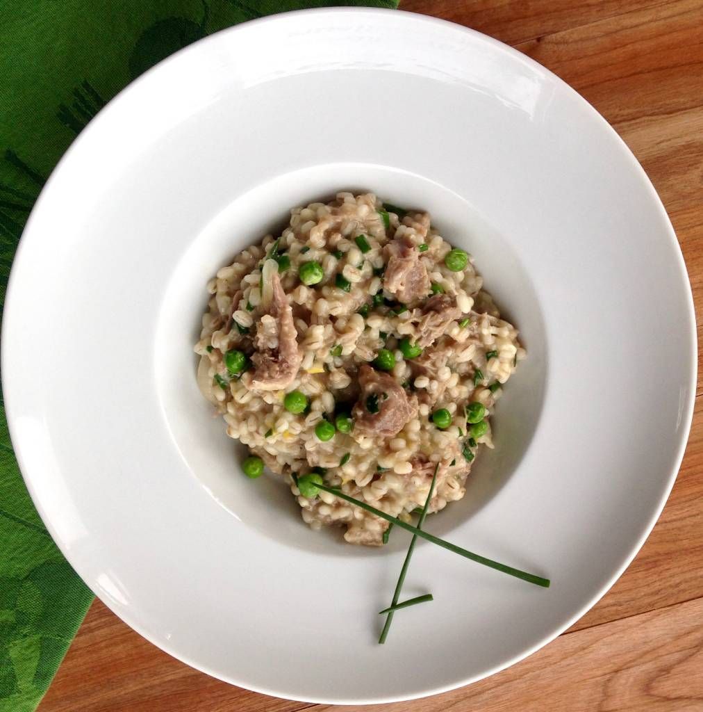 Risotto d&#39;orge au canard confit
