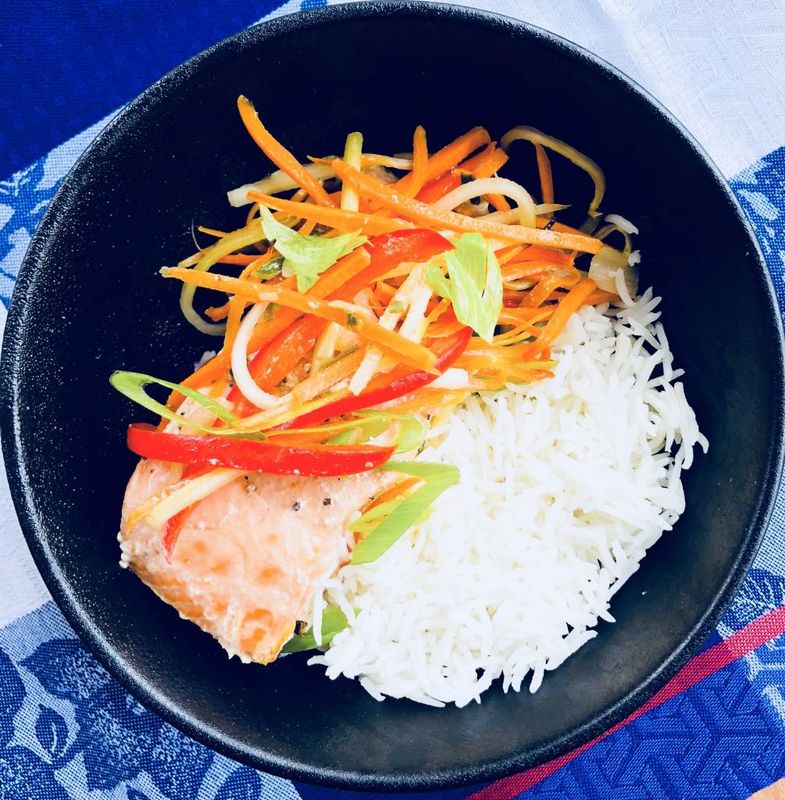 Saumon grillé à l&#39;asiatique gingembre et agrumes