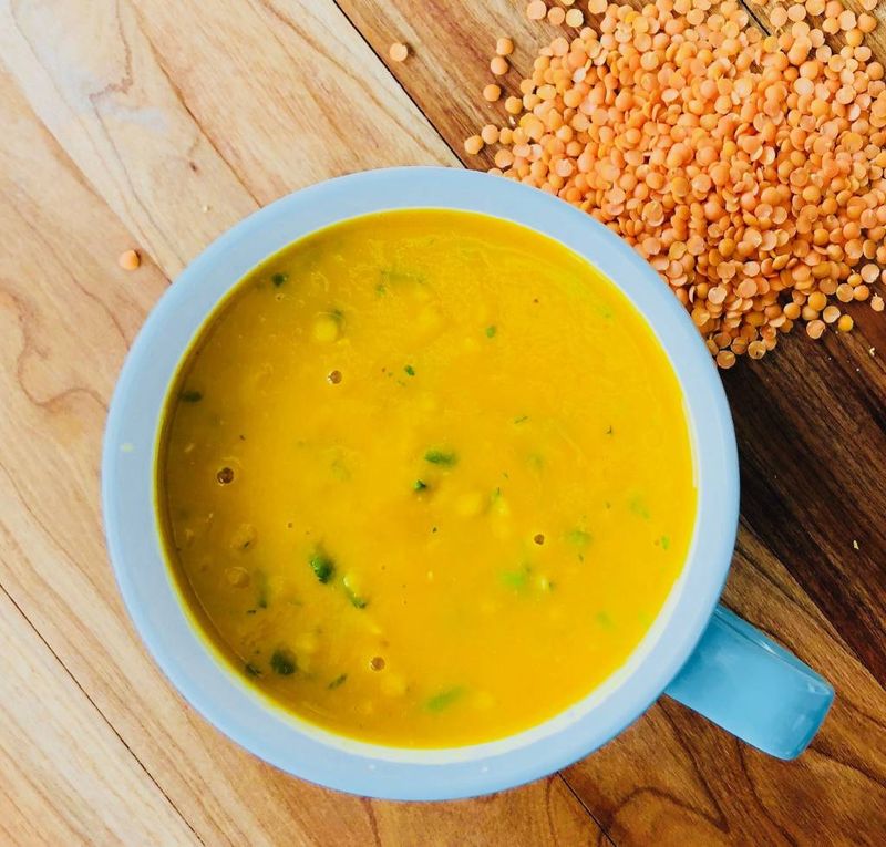 Potage de lentilles au curry