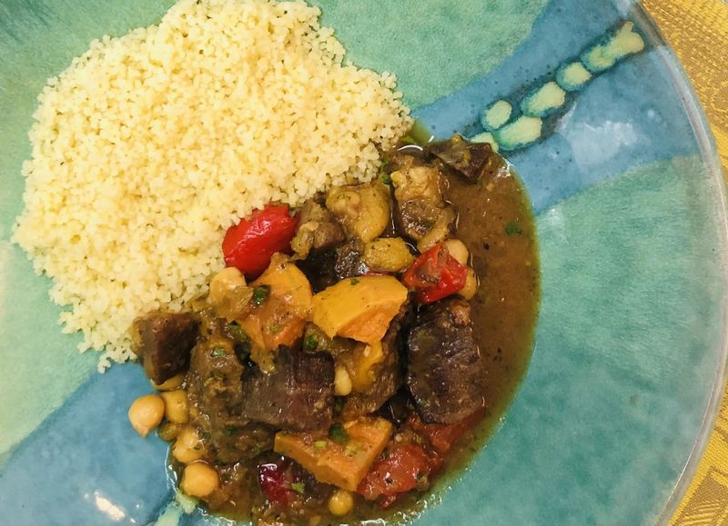 Tajine d&#39;agneau, citron confit et abricots