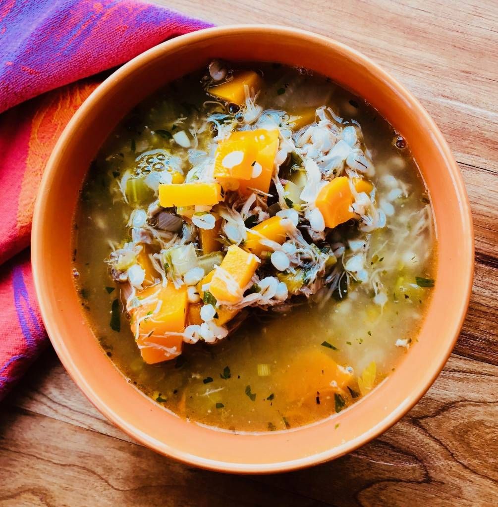 Soupe au canard confit et à l&#39;orge perlé
