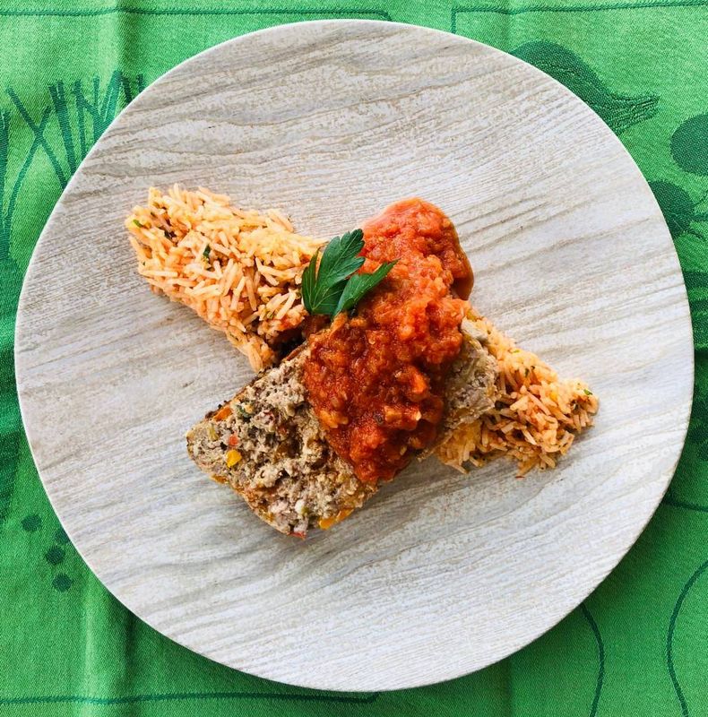 Pain de viande sur riz au fenouil