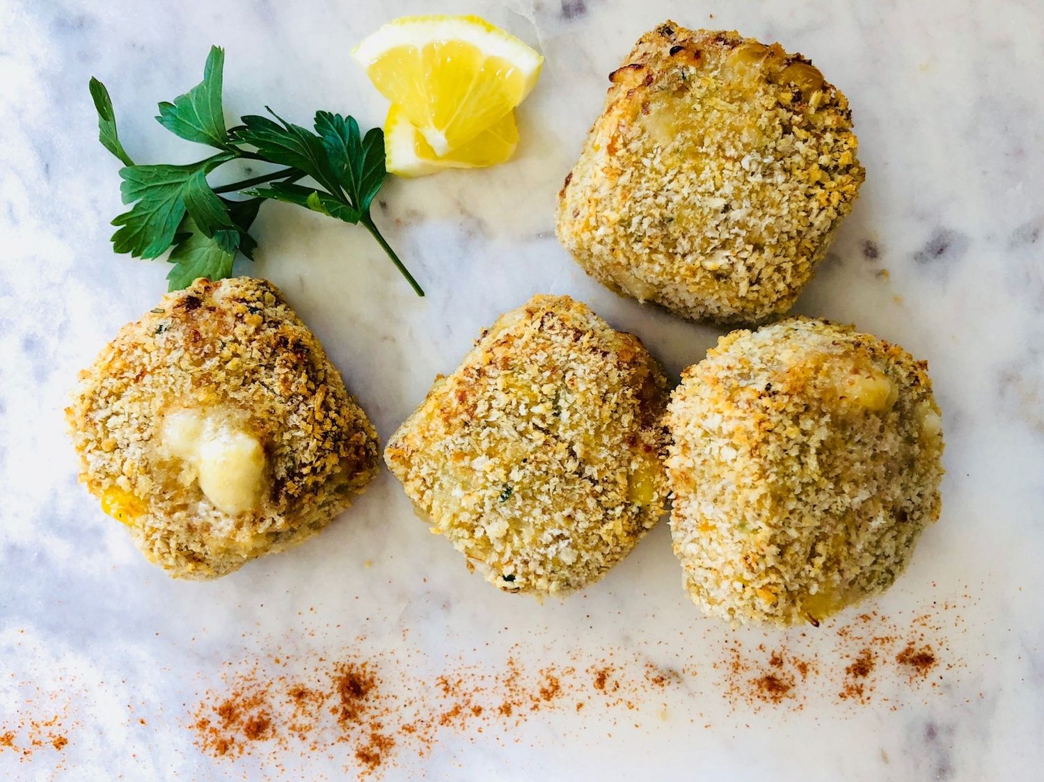Croquettes de dinde, maïs et cheddar