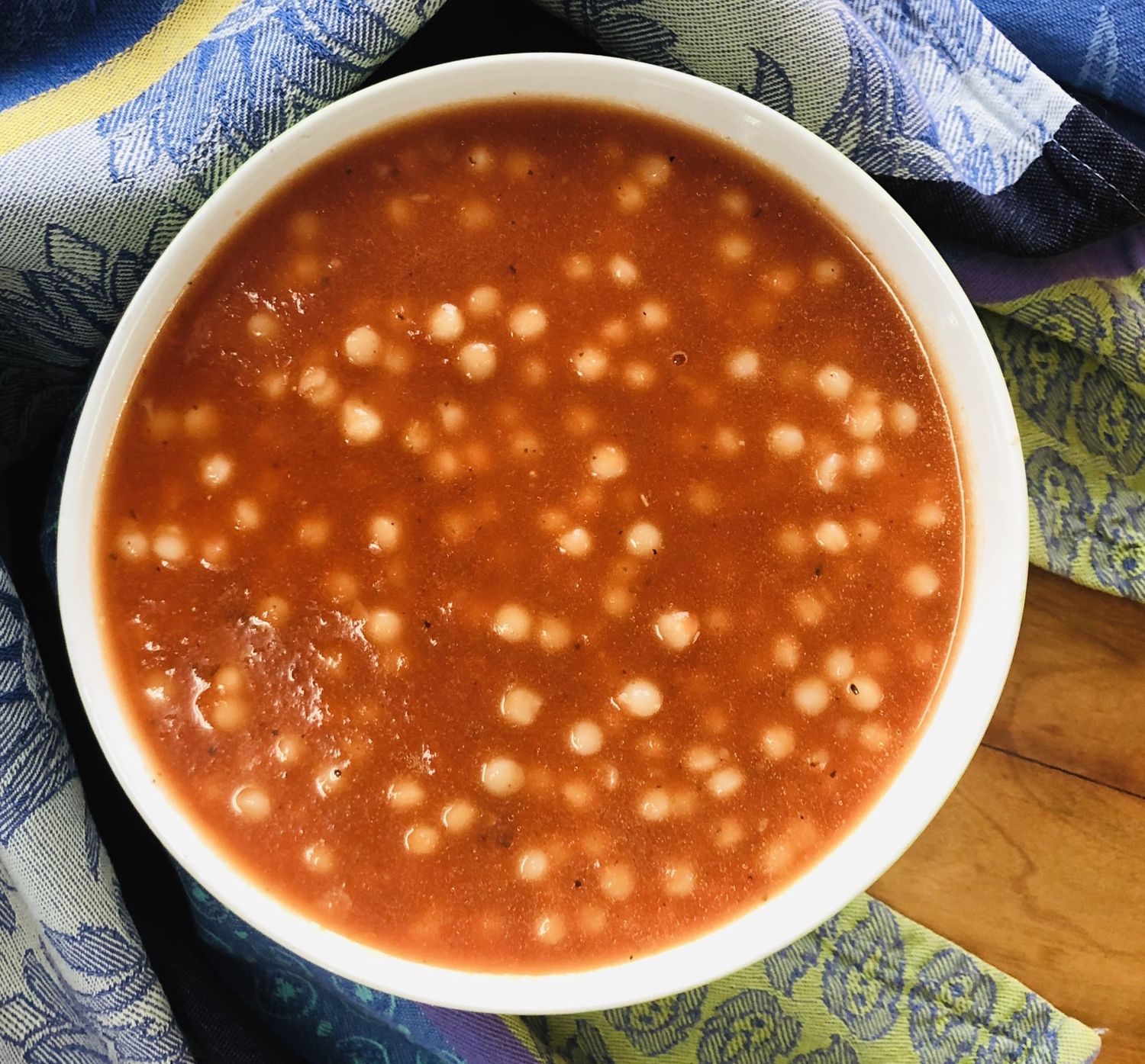 Soupe aux perles et tomate